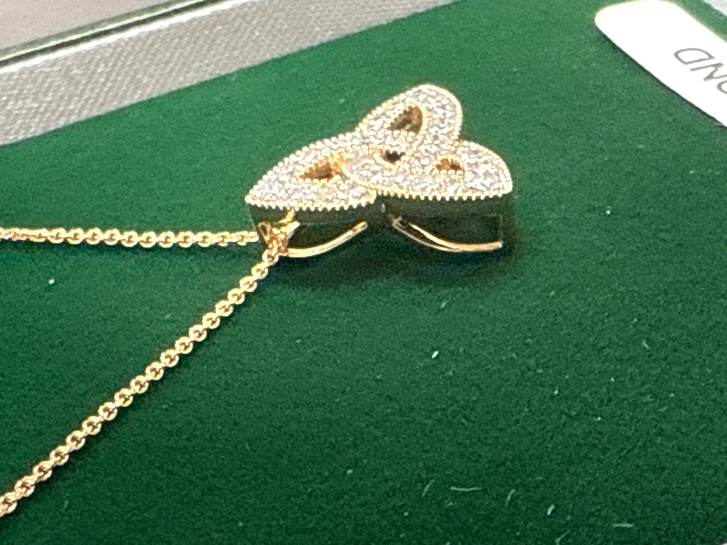 14K Diamond Gold Trinity Knot Pendant P115D