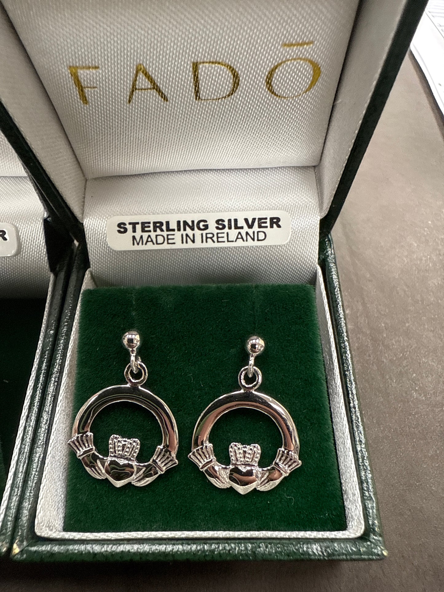 Silver Claddagh Drop Earrings D100 D101 D102