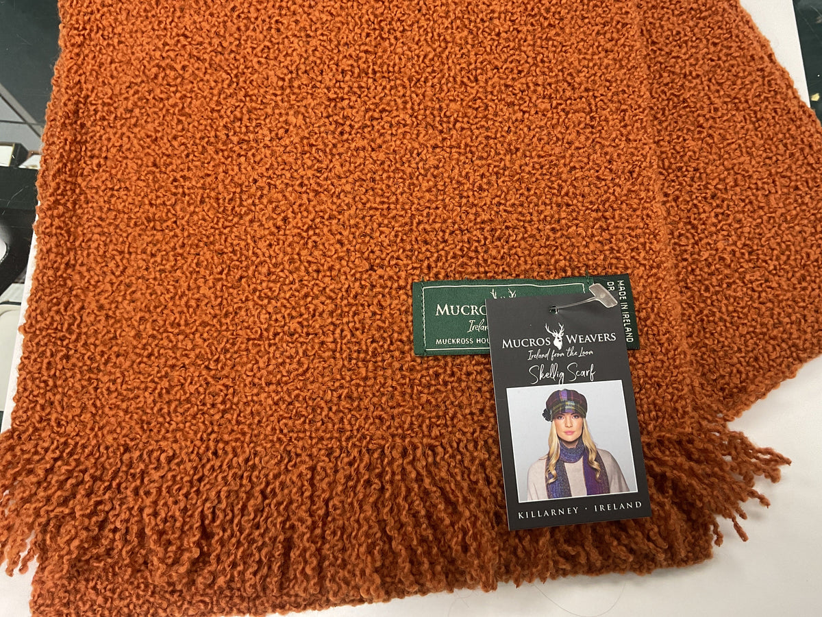 Mucros Weavers Skellig Scarf harvest orange