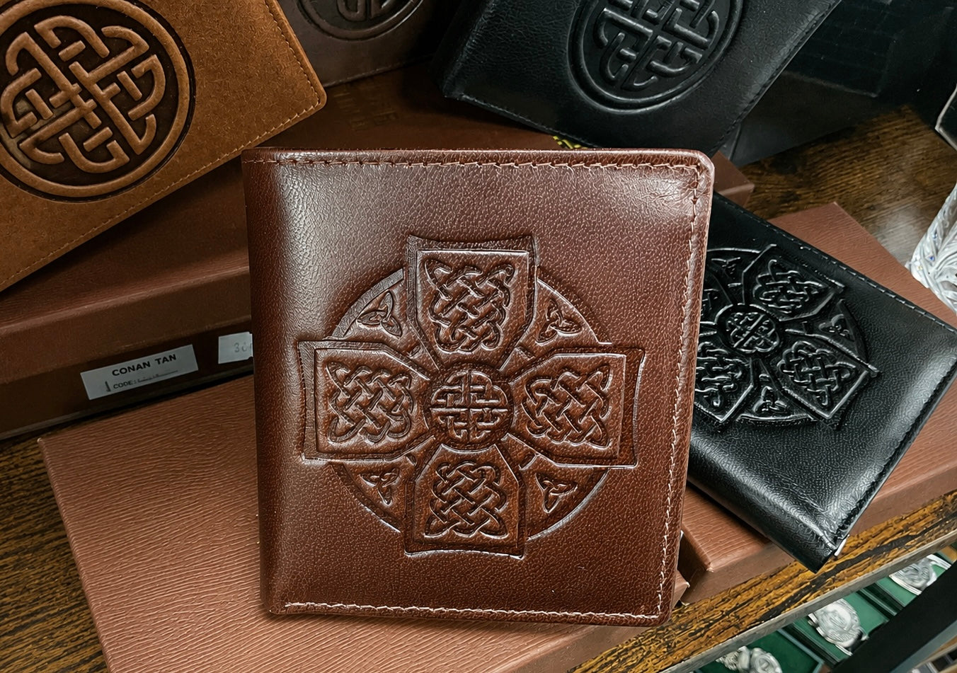 Celtic Cross Leather Wallet by Lee River