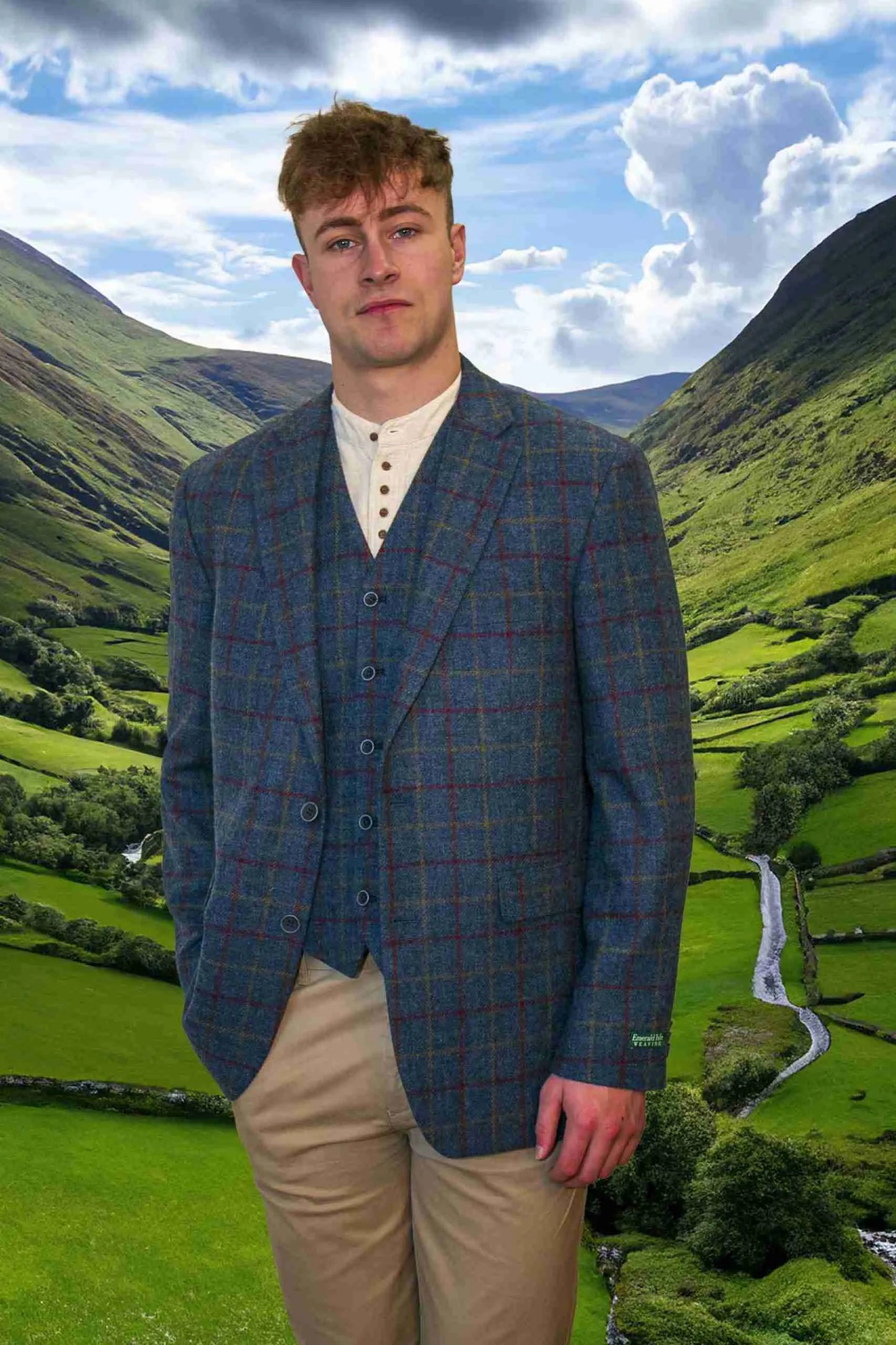 Blue Large OverCheck Waistcoat / Jacket 6070