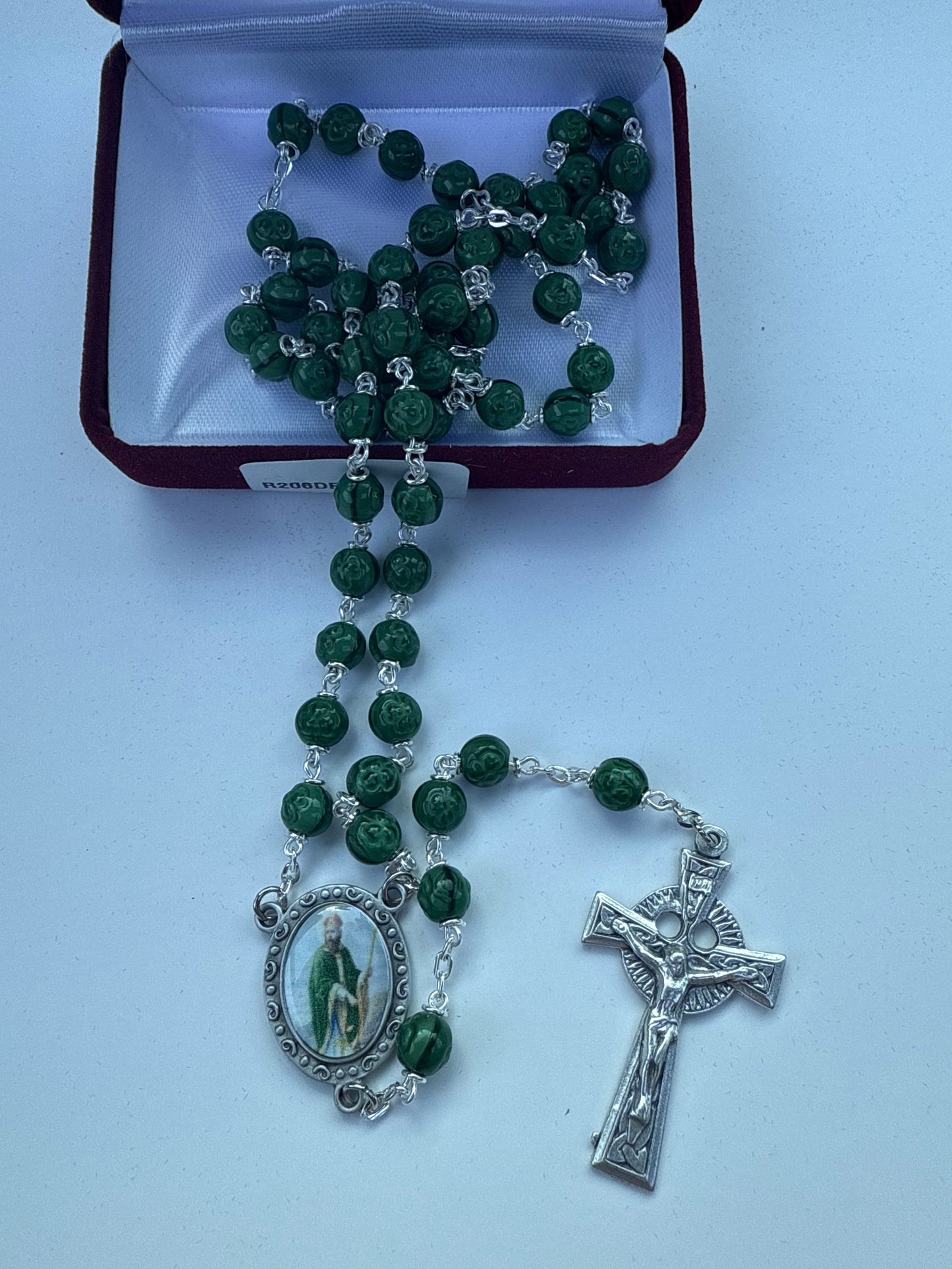7mm Green St Patrick Rosary R206DF