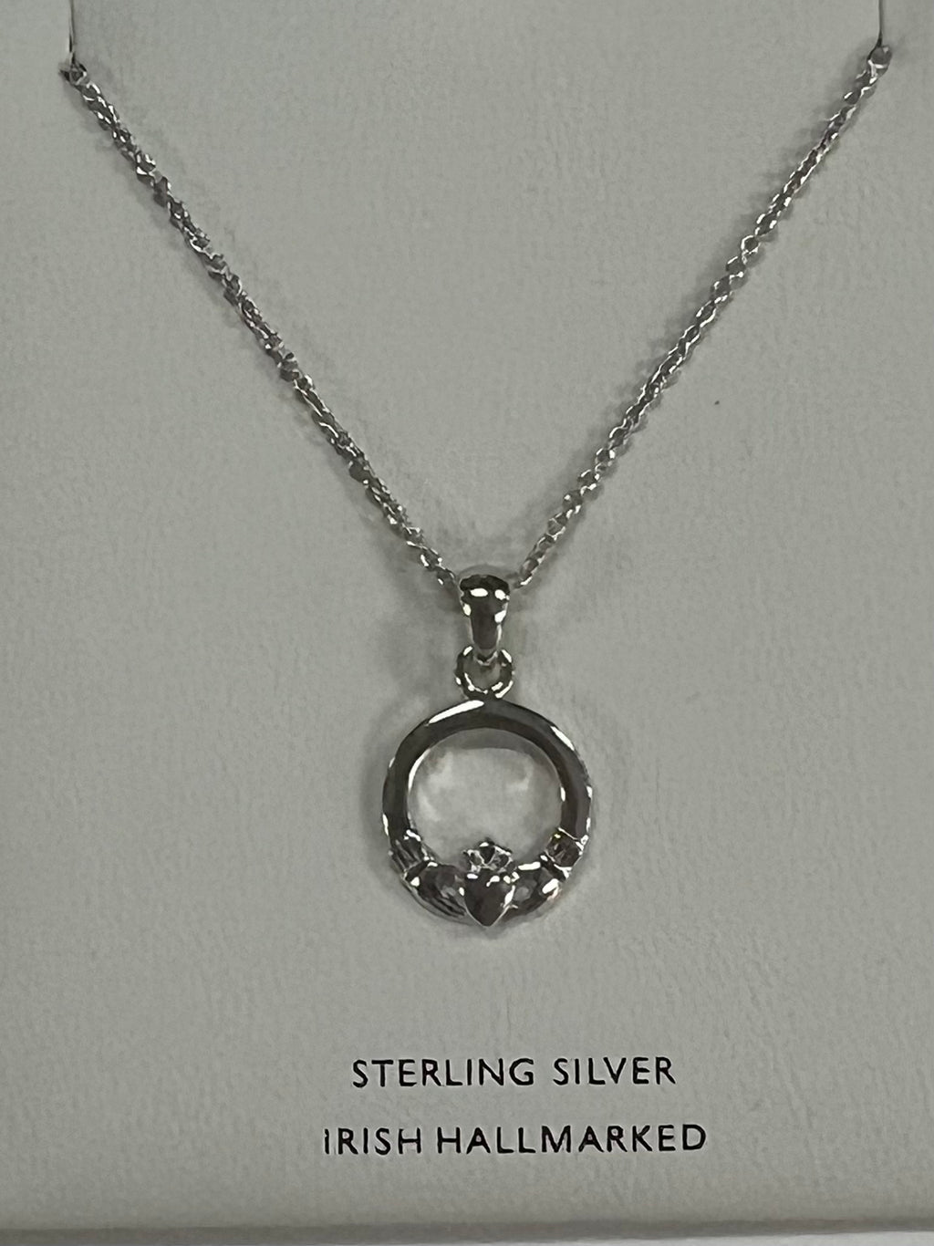 Sterling Silver Small Claddagh Pendant A1091