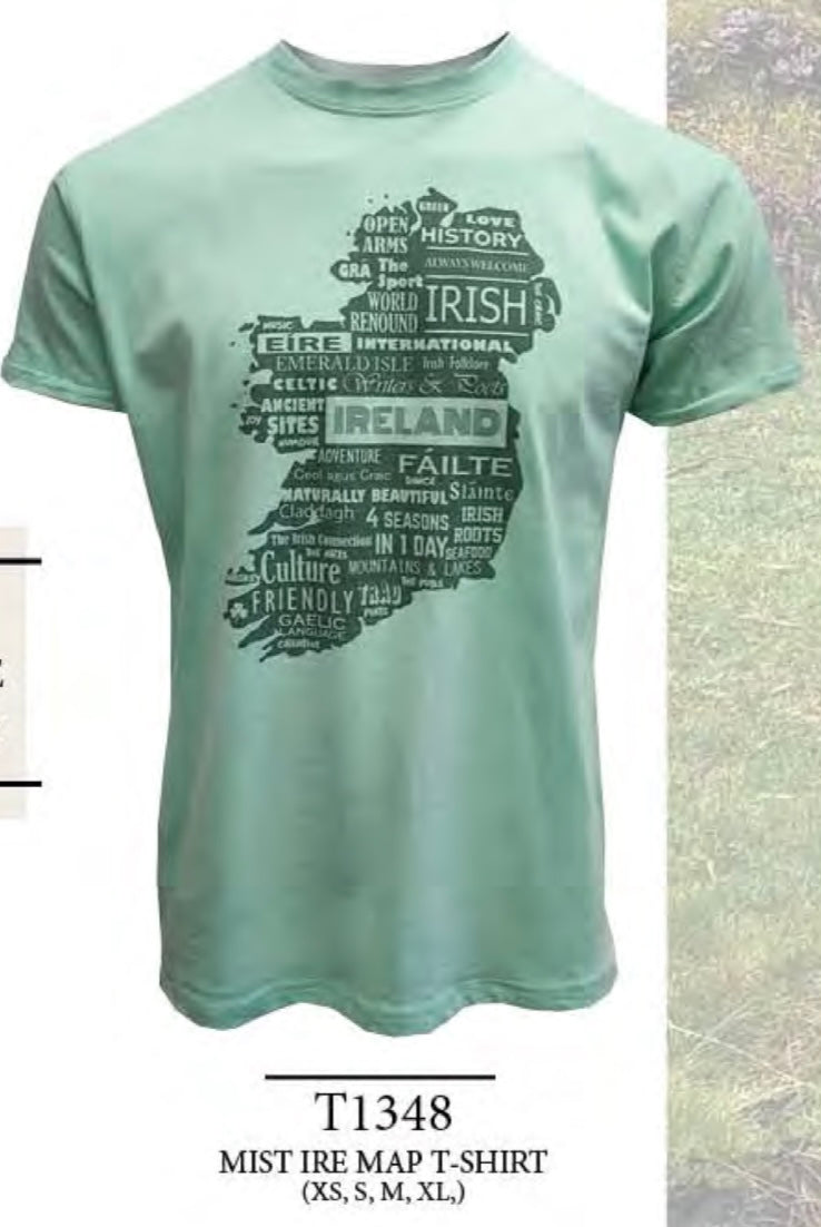 Ireland word map ladies tshirt T1348