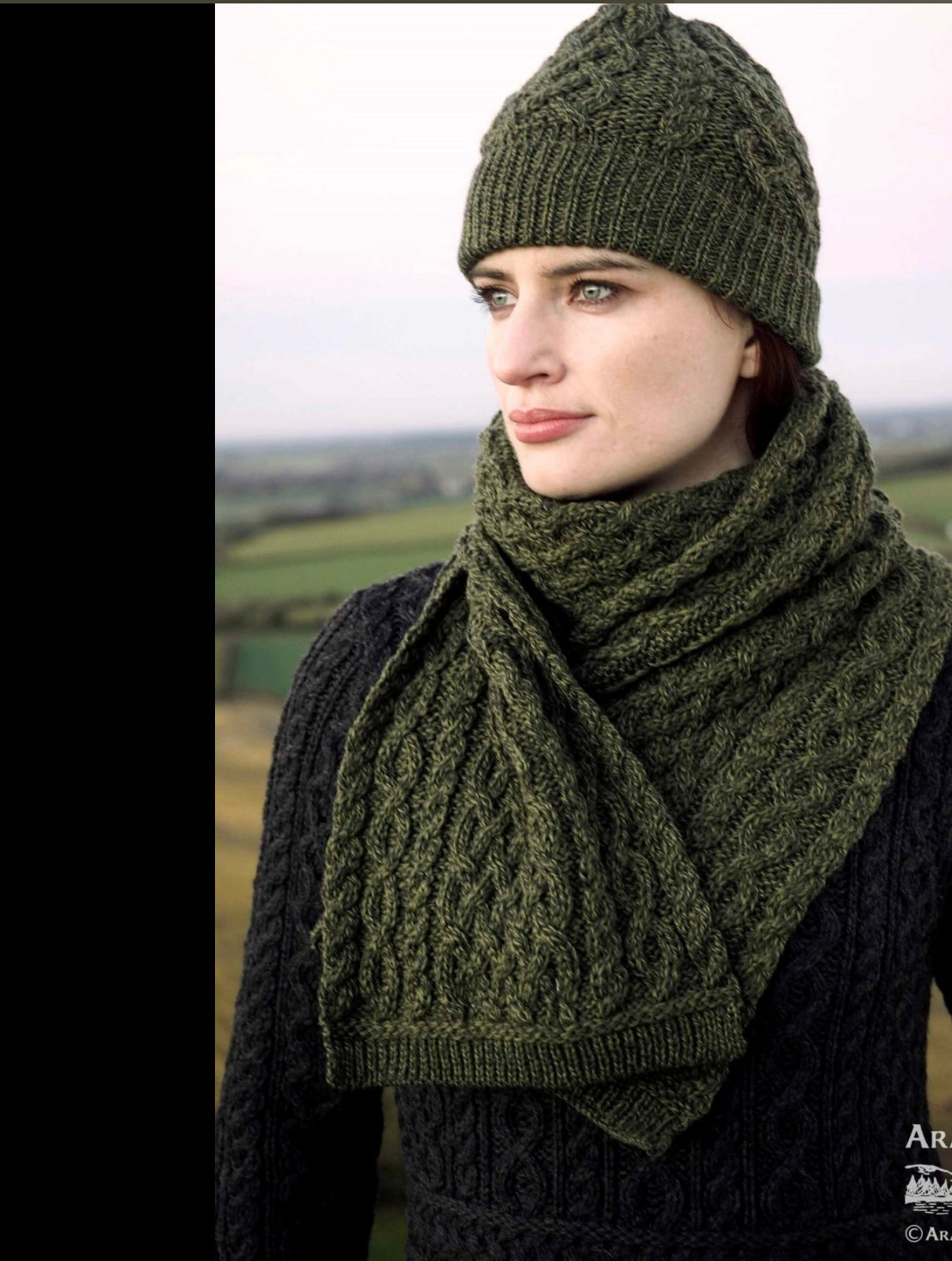 TRELLIS PATTERN MERINO SCARF HAT X4840 X4841