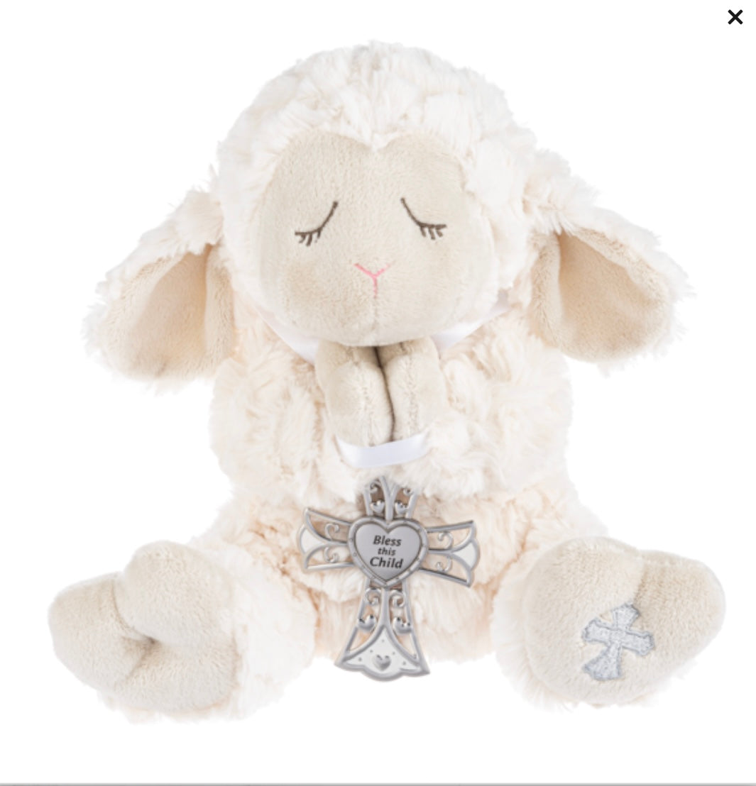 13” lamb with Crib Medal