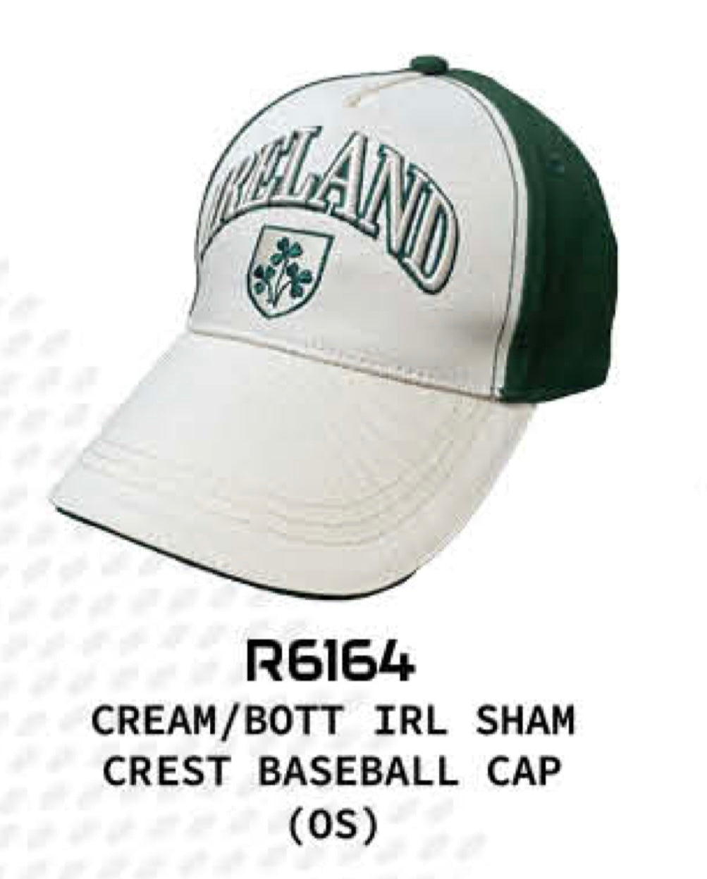 Ireland cream and cream baseball cap