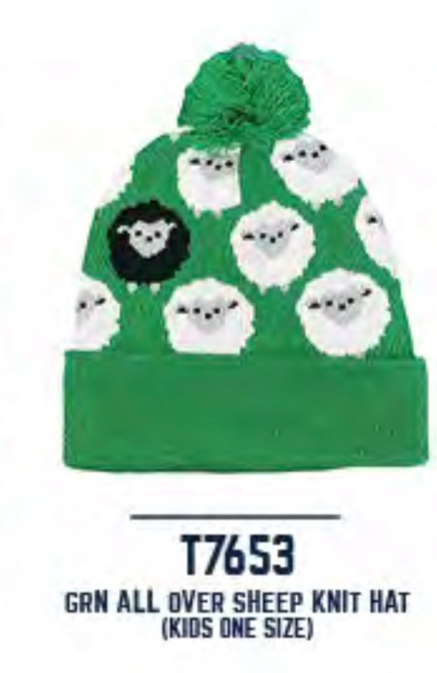 All Over Sheep Kids Knit Hat T7653