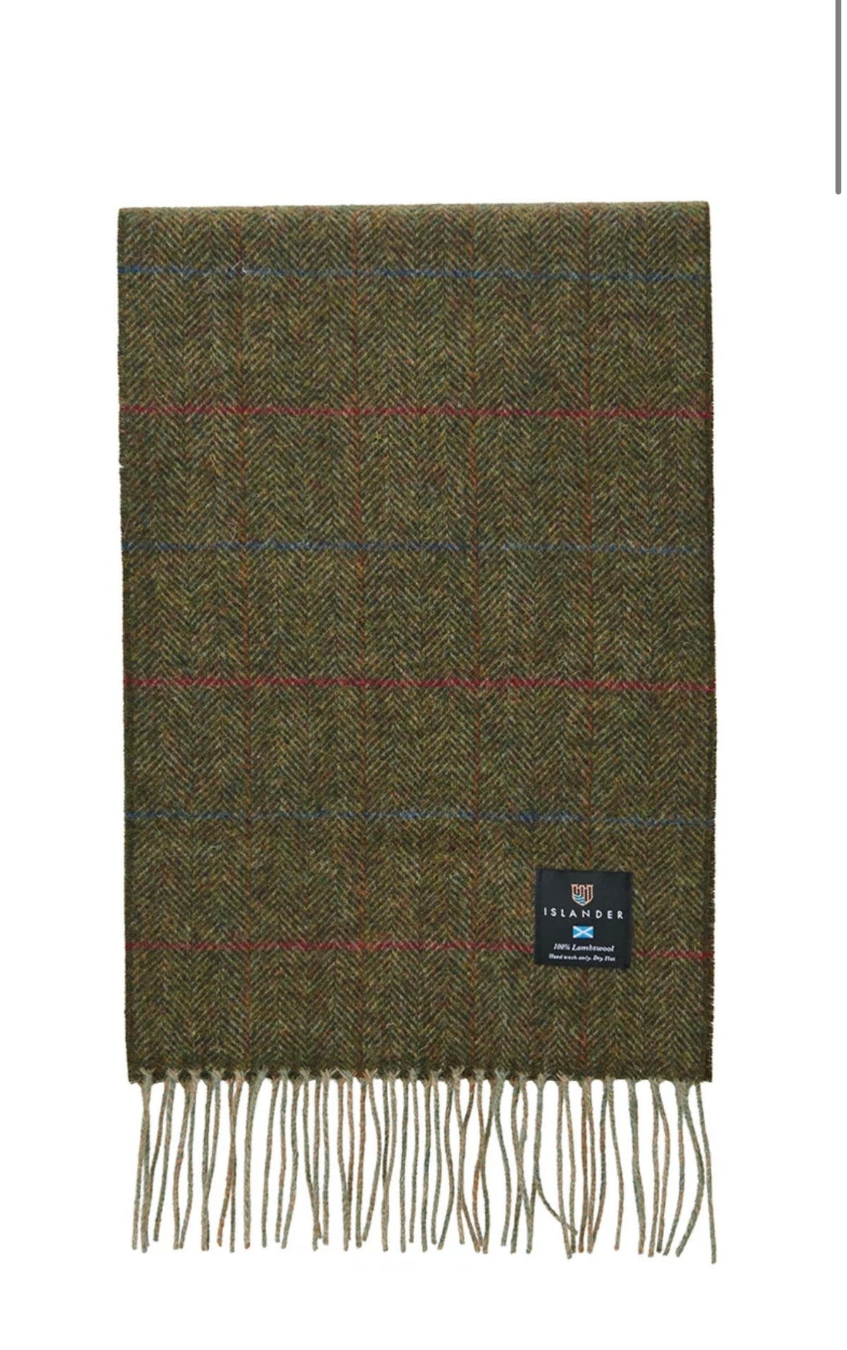 Lambswool Scarf- Chestnut Herringbone