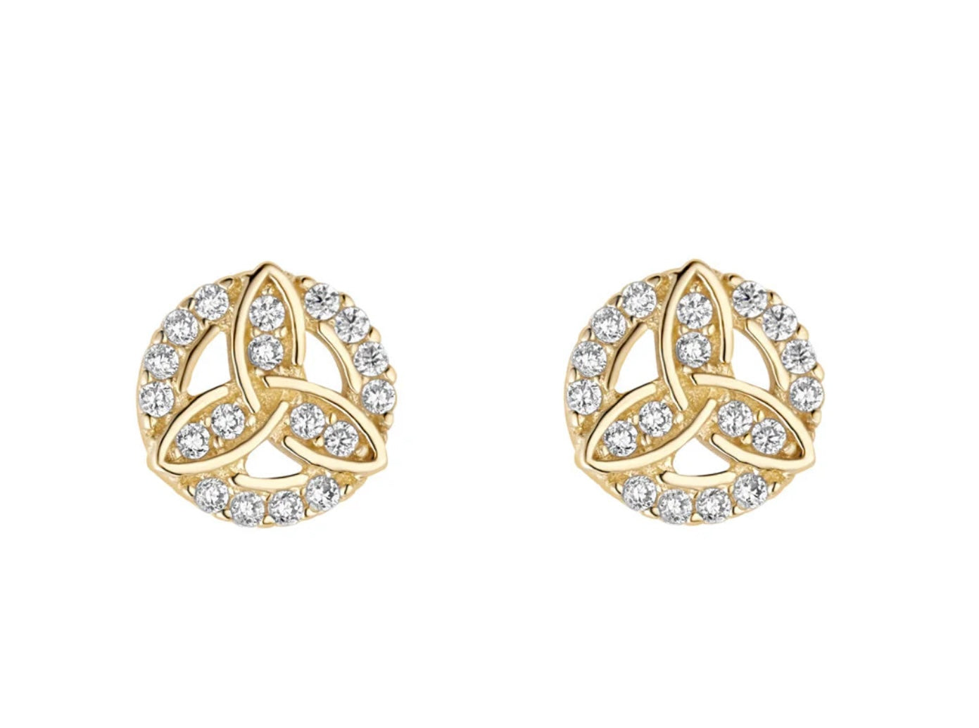 10K GOLD CZ SET TRINITY KNOT STUD EARRINGS
SKU: S34202
