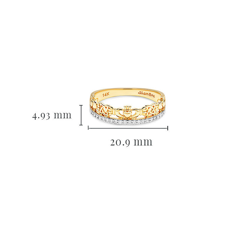 14KT GOLD LAB DIAMOND CLADDAGH RING
14L752