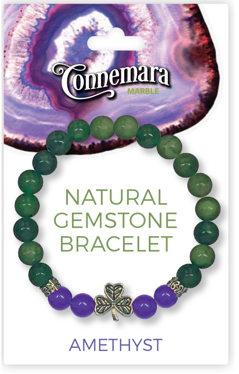 AMETHYST GEMSTONE AND MARBLE BRACELET