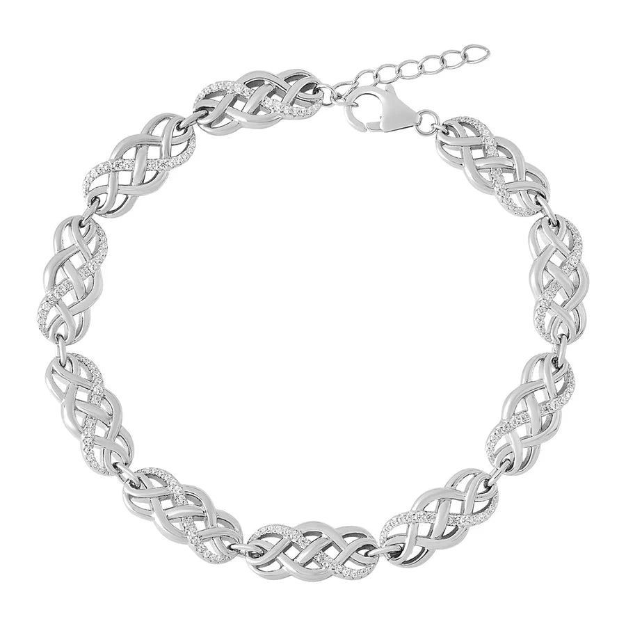 STERLING SILVER CZ CELTIC KNOT BRACELET
SKU: S50215