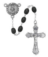 R377DF 6X8MM BLK ST MICHAEL ROSARY