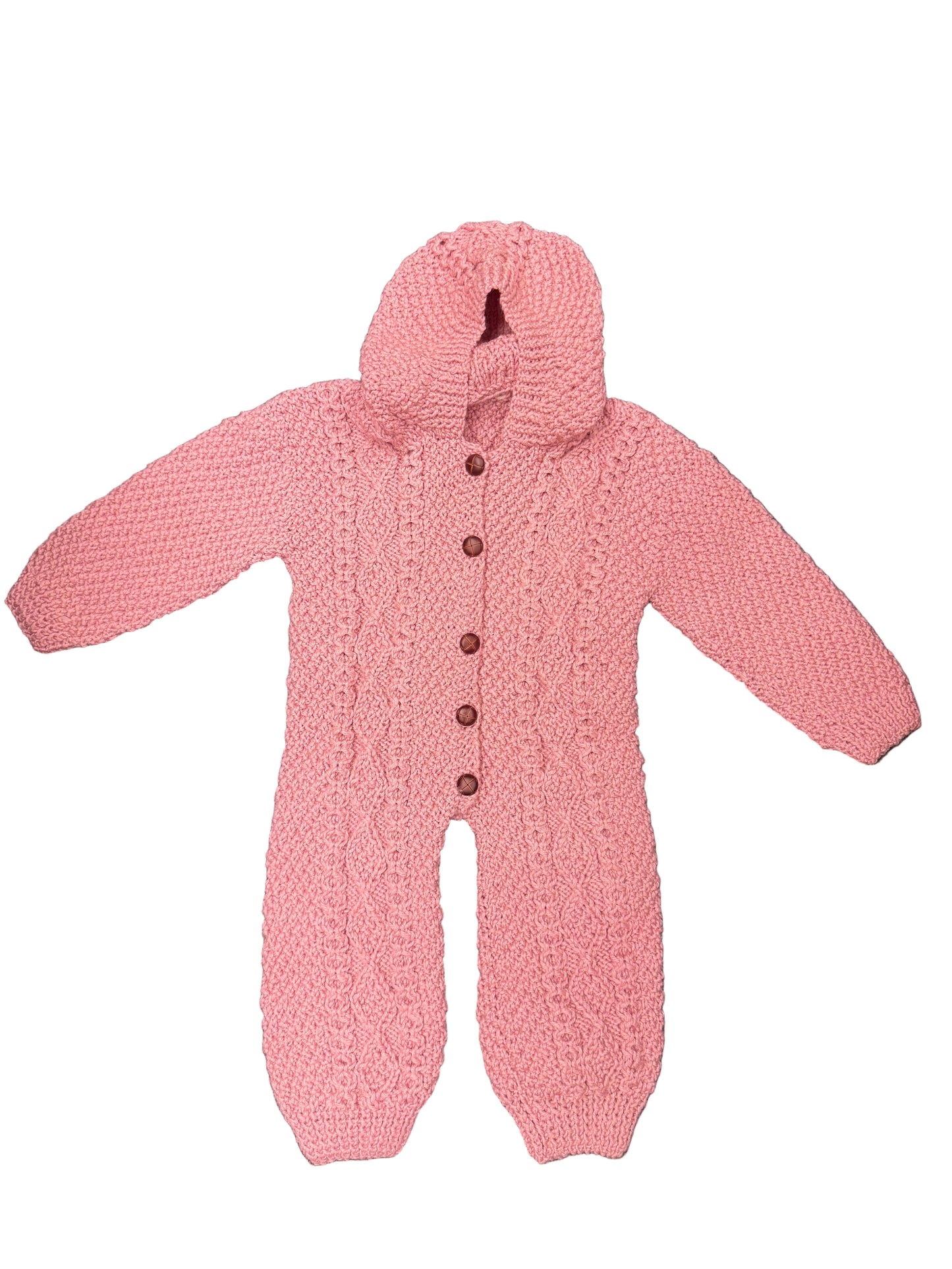 Baby Bunting Hand Knit Pink