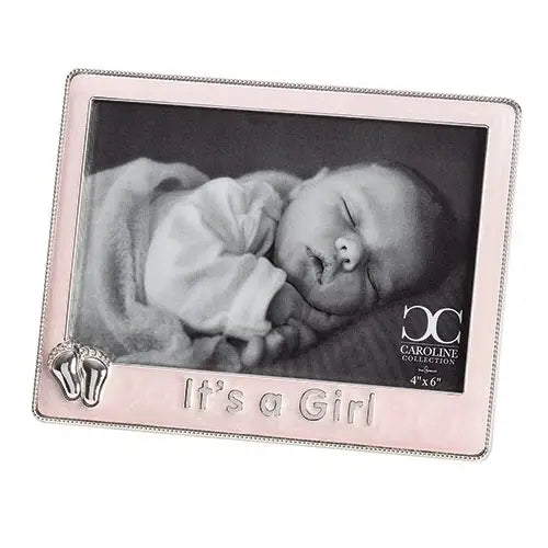 Pink It's A Girl Frame with Feet (6X4)