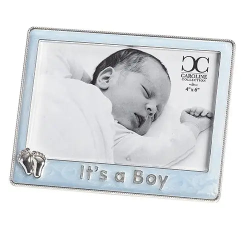 It's A Boy Blue Frame W/Feet Accent (6X4)