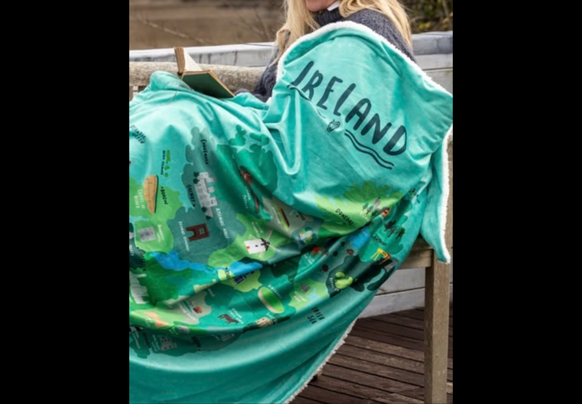 Painted Ireland Mink Fleece Lined Blanket | Samuel Lamont