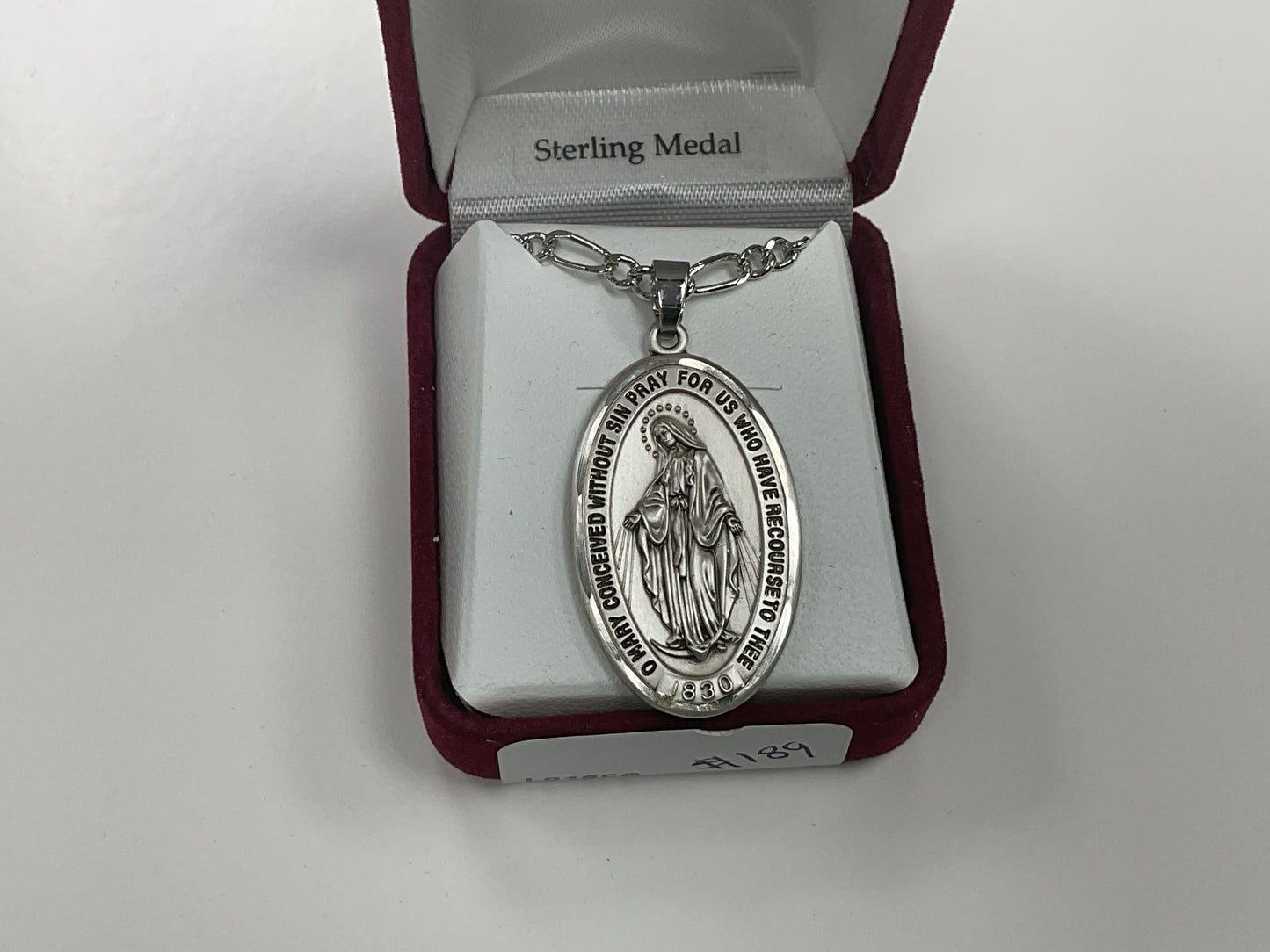 Large Men’s Miraculous Medal L816FG 24” chain