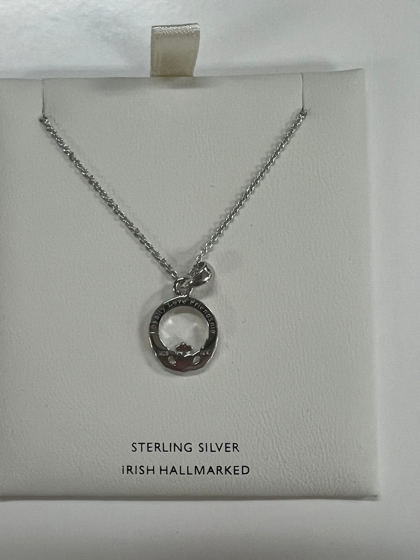 Sterling Silver Small Claddagh Pendant A1091