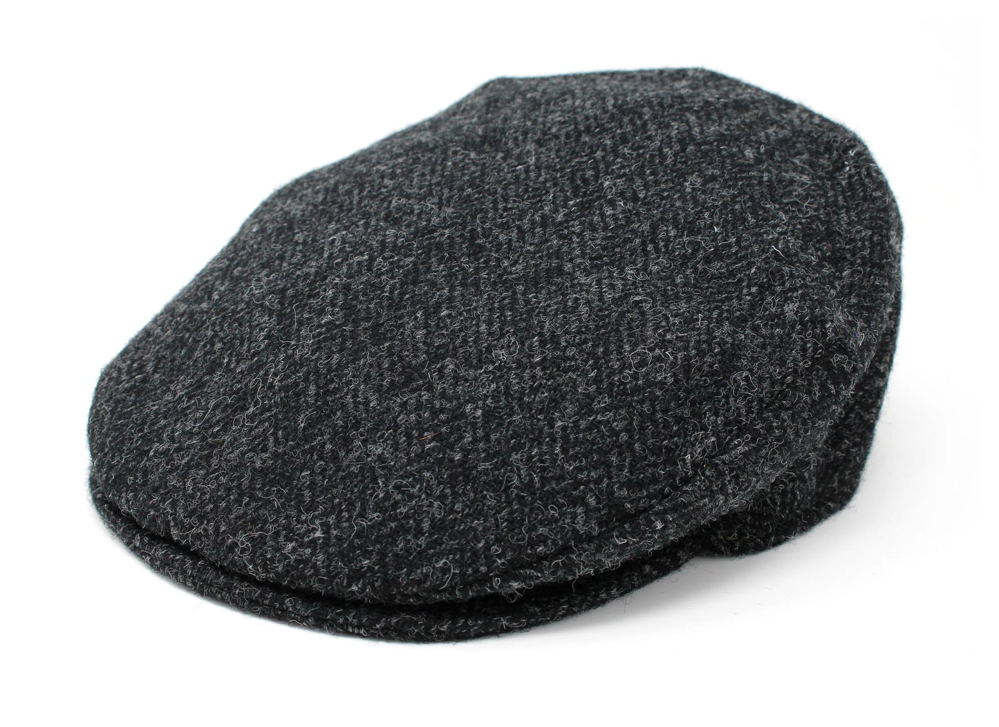 Hanna Flat Tweed Cap Charcoal and black