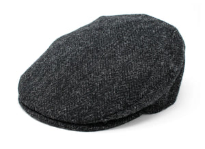 Hanna Flat Tweed Cap Charcoal and black