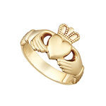 14K GOLD HEAVY LADIES CLADDAGH RING S2269