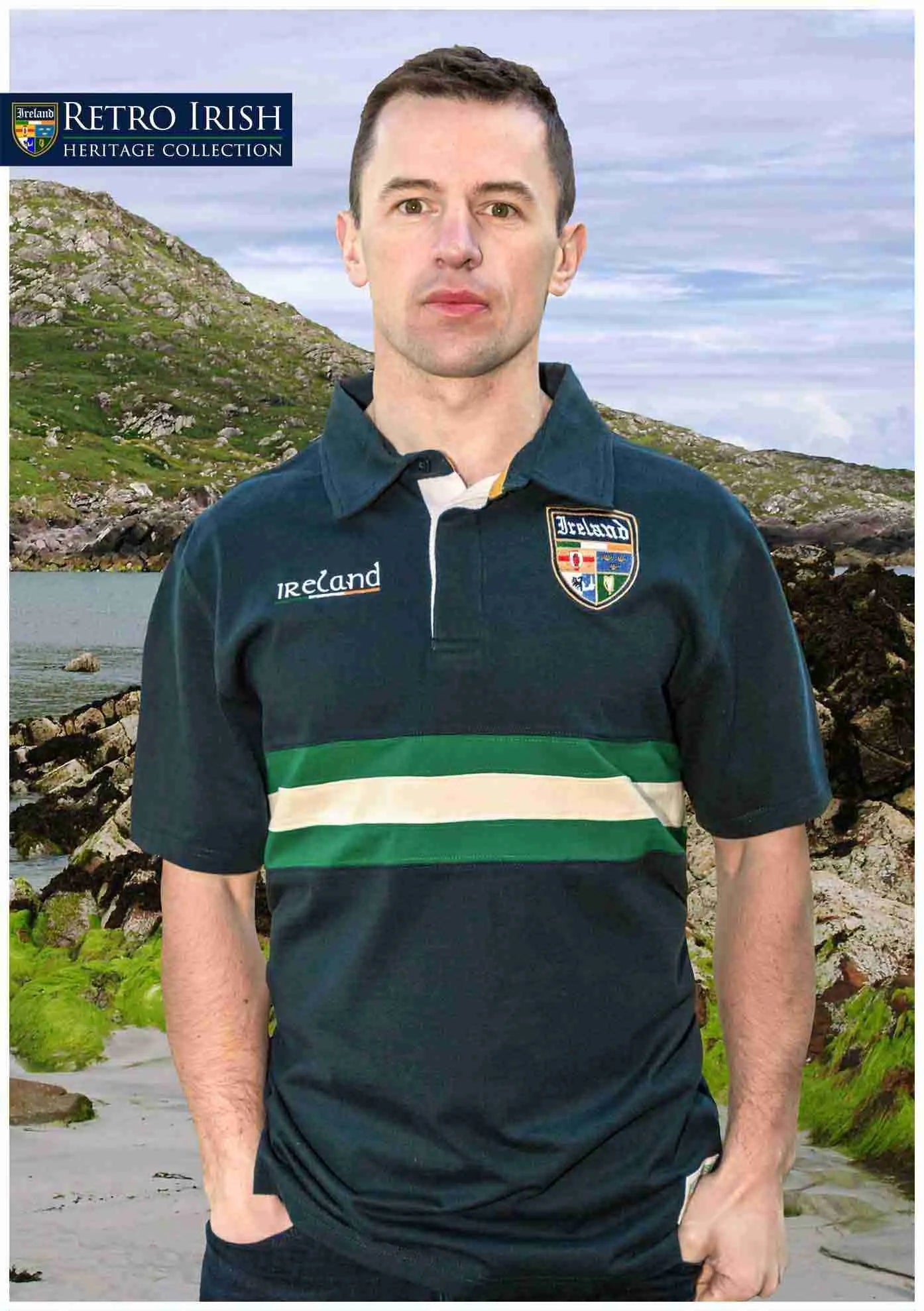 Retro Irish Mens Polo Navy 6411