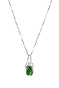 Sterling Silver Cz Emerald Trinity Necklace
SP2446