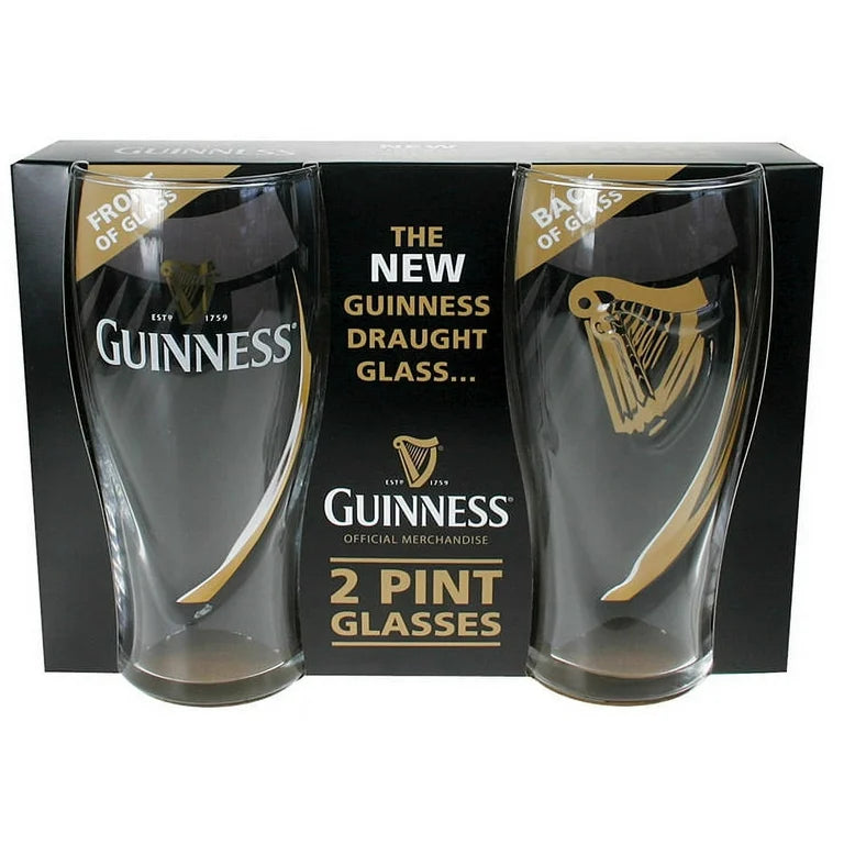 Guinness Pint Glasses set of 2 Harp
