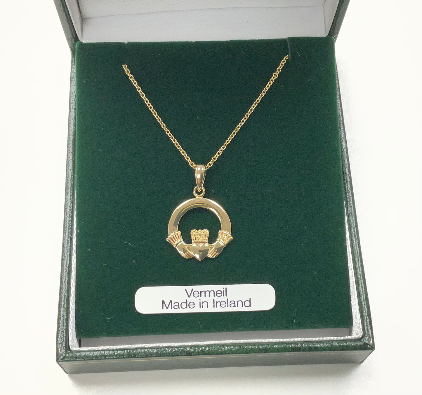 Gold Vermeil Claddagh Pendant P102