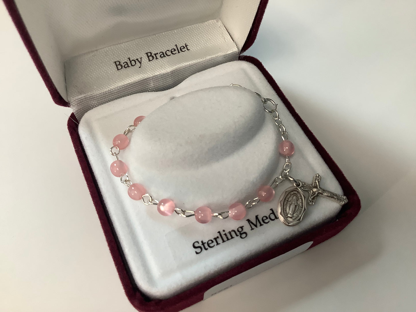 Baby Rosary Bracelet Pink BR16