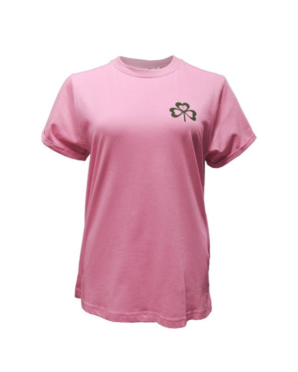 Ireland Shamrock Lucky Edition Ladies T-Shirt In Bubblegum Pink T4237