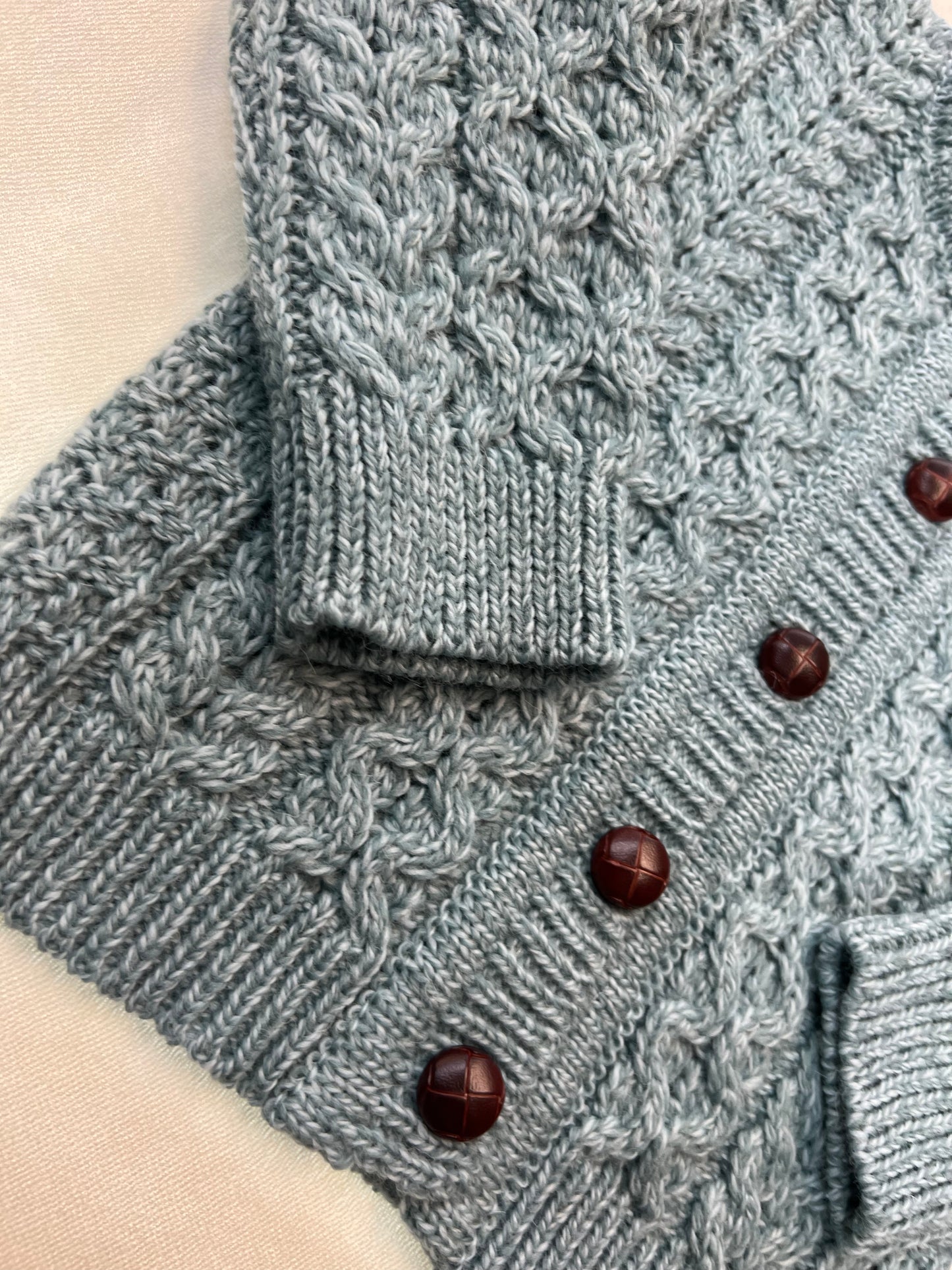 Original Aran Company Children’s Button Cardigan Ocean Blue Color DJ001