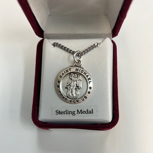St Michael Medal Sterling Silver L600MK