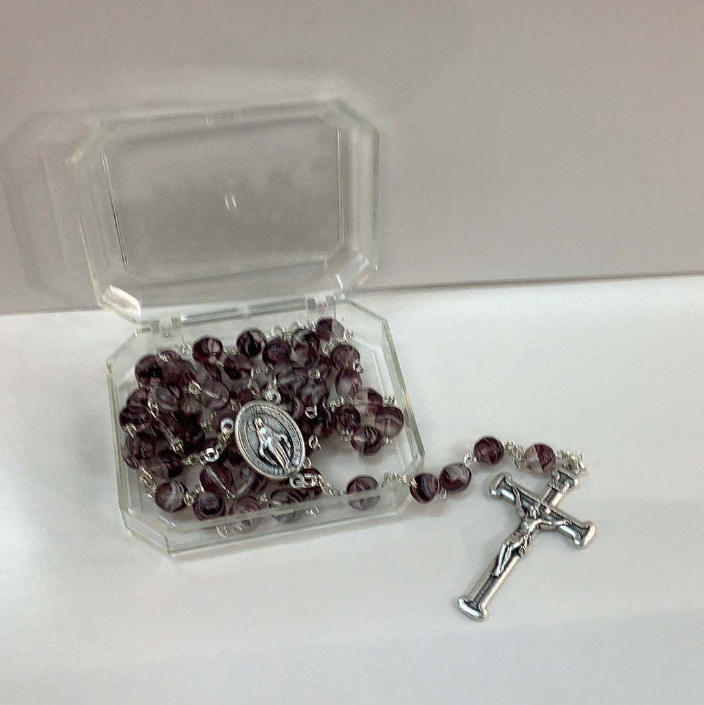 Amethyst glass rosary #E26496302