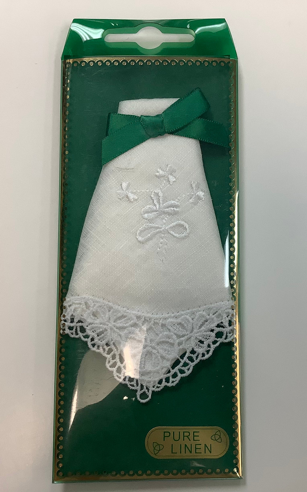 Ladies Irish linen handkerchief with lace