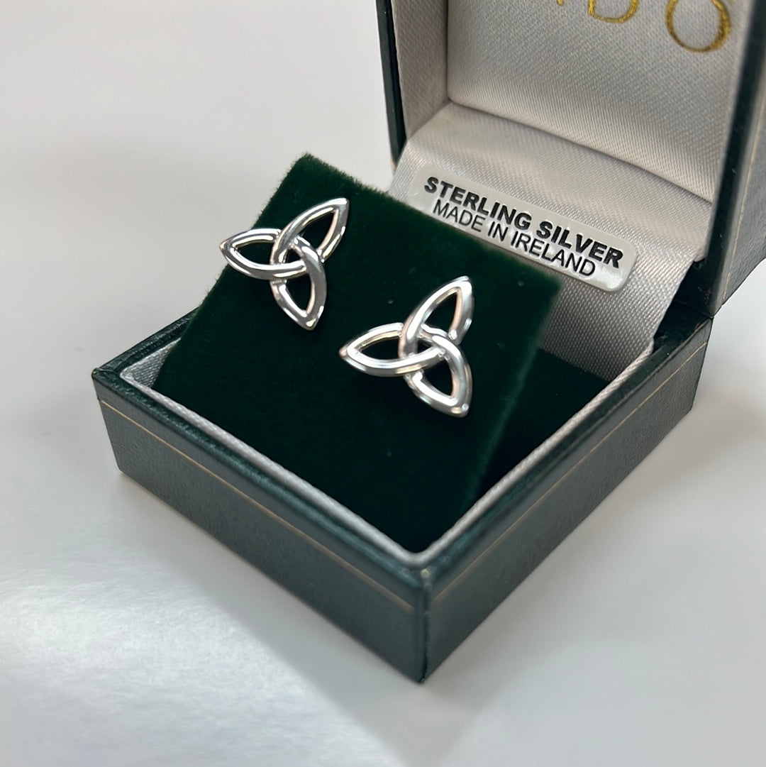 Sterling Silver large trinity knot earrings E114