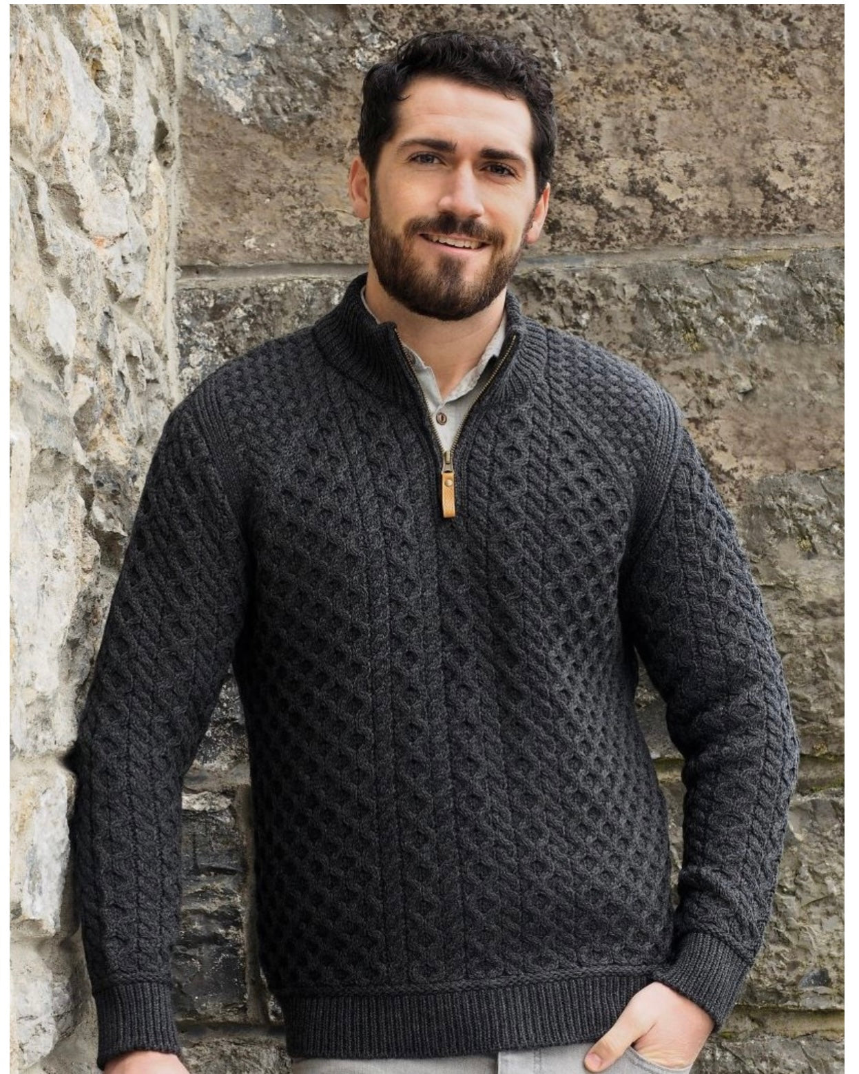 BECKETT SUPER SOFT 1/2 ZIP SWEATER X4921 CHARCOAL