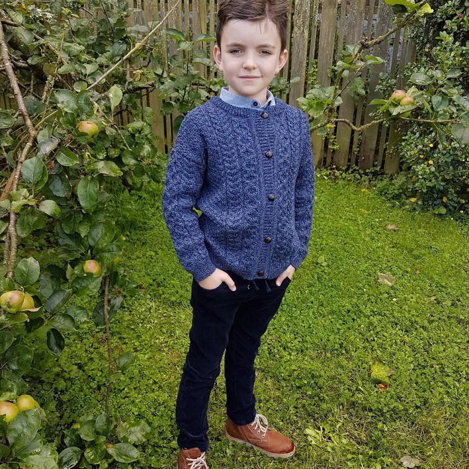 Shades of Aran Bright Blue Cardigan DJ002