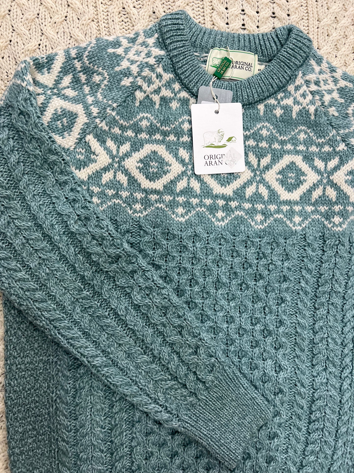 Original Aran Company Raglan Crew Jacquard 2504J