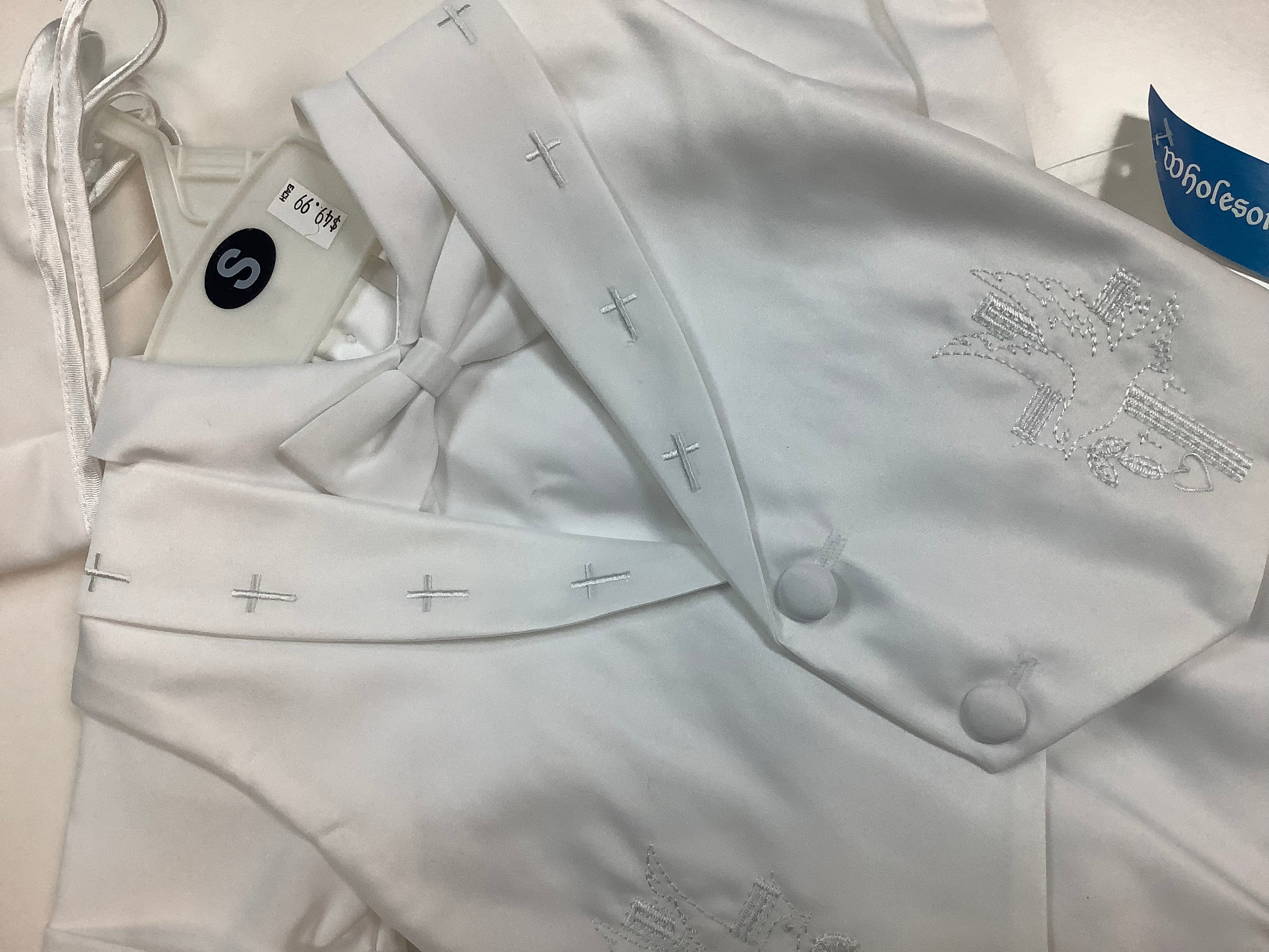 Boys Baptism outfit Shorts with cross and dove 1113