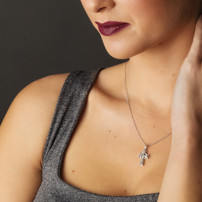 Celtic Trinity Knot Cross Embellished With Swarovski