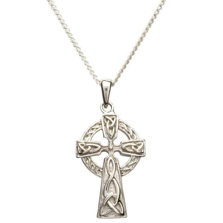 Double Sided Celtic Silver Cross