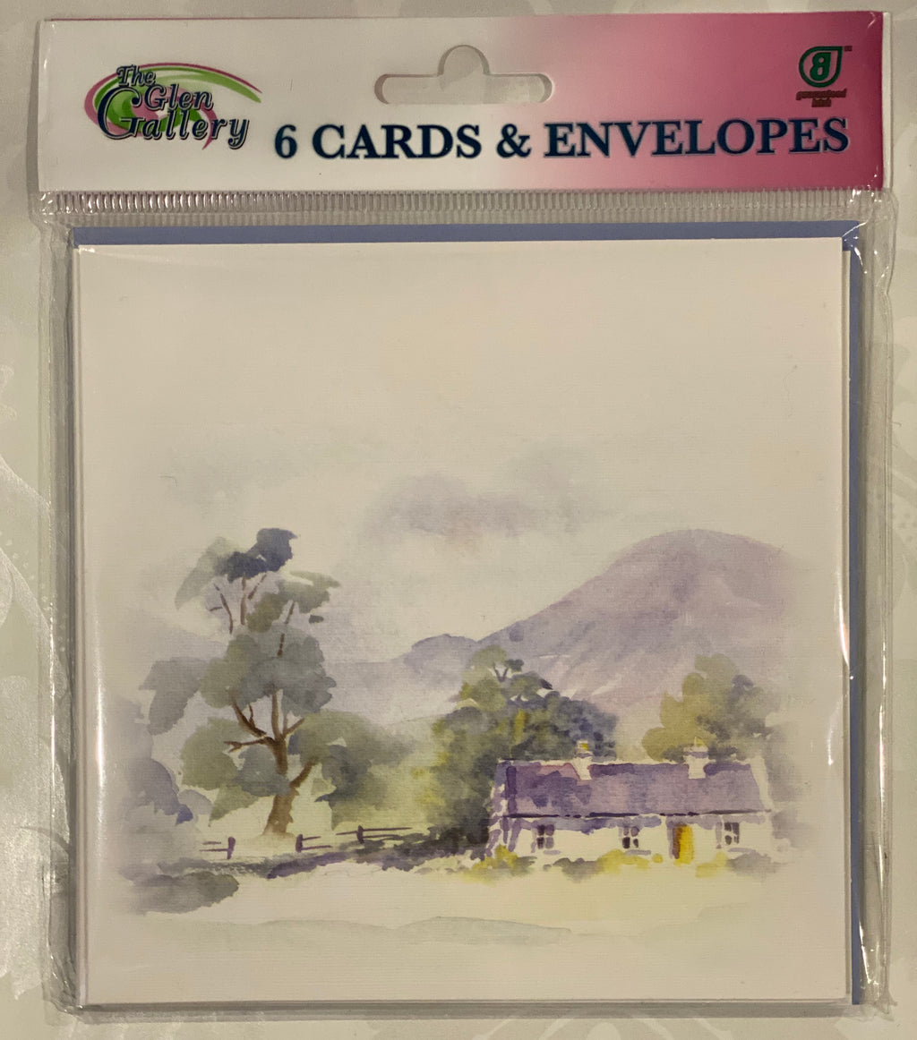 Mountain cottage Blank cards set of 6
