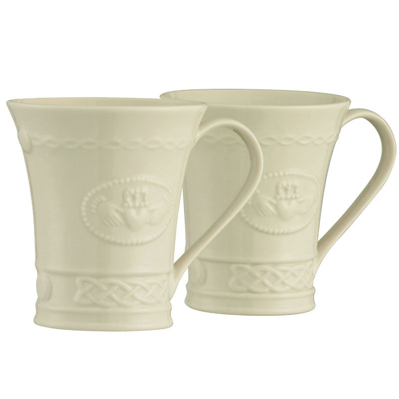 Belleek Classic Claddagh 10 oz. mug pair 4131