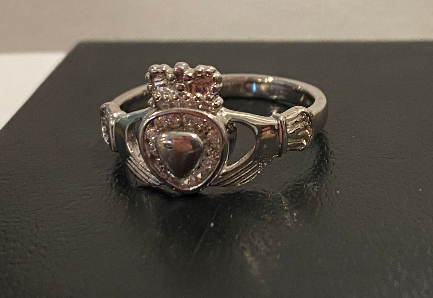 Crystal encrusted claddagh by Boru
