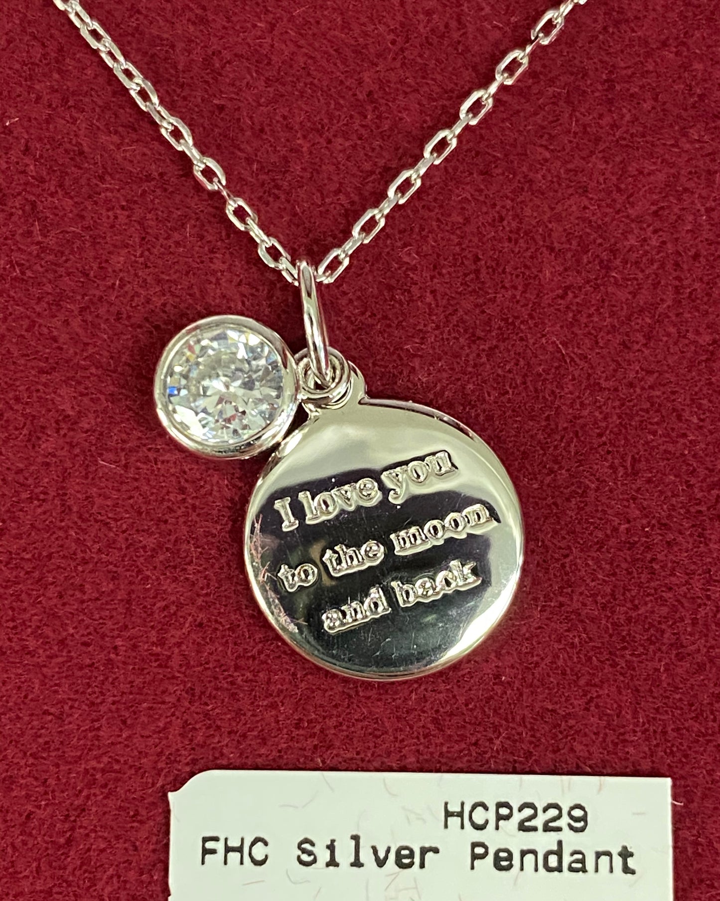 Love you to the moon and back pendant HCP229