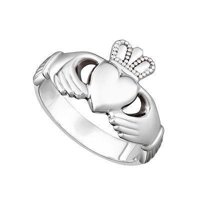GENTS SILVER HEAVY CLADDAGH RING