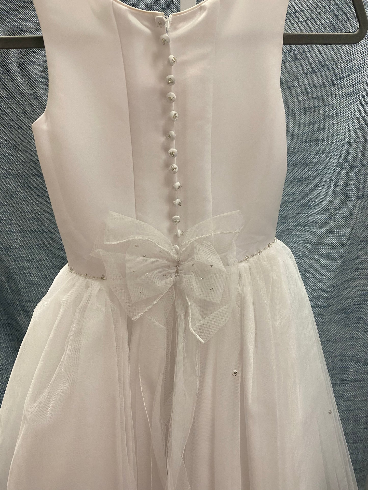 White Dress with tool and sequin #375T